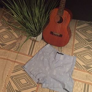 High waisted paisley shorts